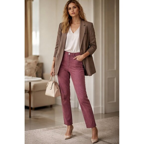 Baykan Denim Mauve Design Sample Jeans Cropped Fit - Picture 3 of 16